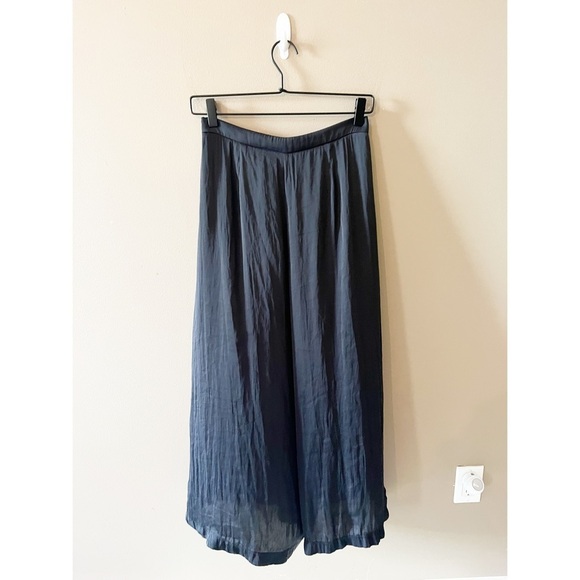 Zara Black Semi Sheer Wide Leg Ankle Dress Pants - Picture 2 of 5